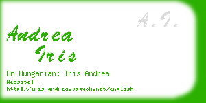 andrea iris business card